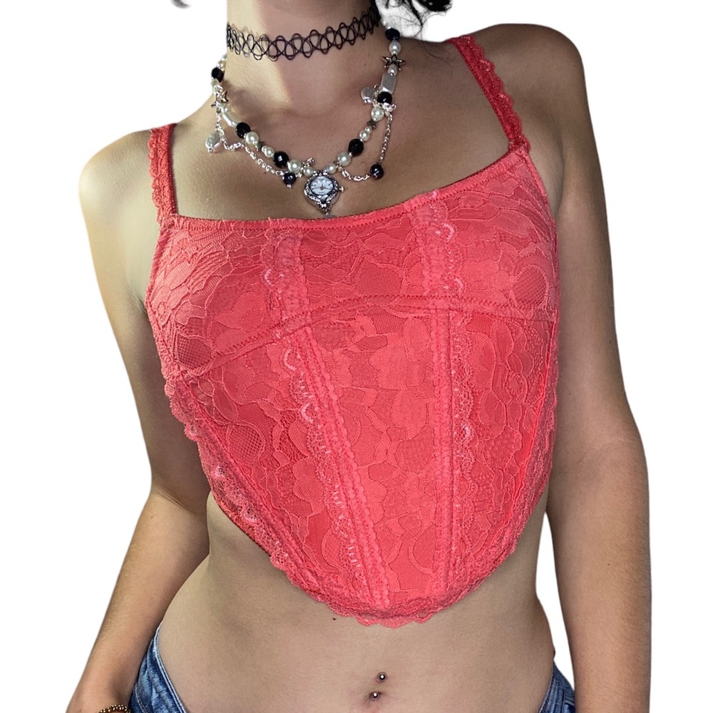 Urban Outfitters Women’s Pink and Red Corset - Picture 2 of 8